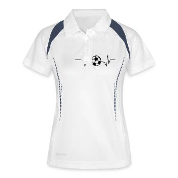 Herzschlag Fussball - Frauen Polo atmungsaktiv - Weiß/Navy - Vorne
