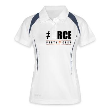 zrce party crew - Frauen Polo atmungsaktiv - Weiß/Navy - Vorne