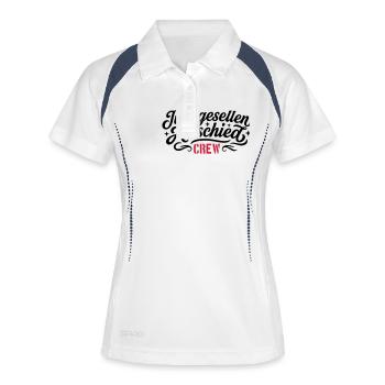 Junggesellen Abschied Crew - Frauen Polo atmungsaktiv - Weiß/Navy - Vorne