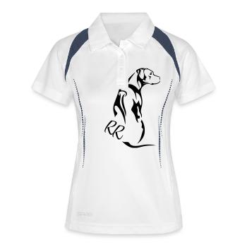 Rhodesian Ridgeback - Frauen Polo atmungsaktiv - Weiß/Navy - Vorne