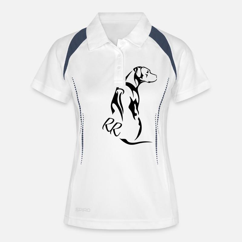 Rhodesian Ridgeback - Frauen Polo atmungsaktiv - Weiß/Navy