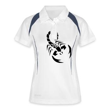 skorpion - Frauen Polo atmungsaktiv - Weiß/Navy - Vorne