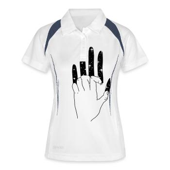 Éraflure Univers main - Polo respirant Femme - blanc/marine - Devant