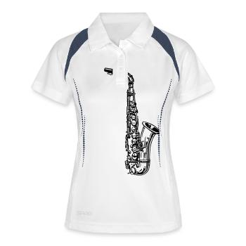 saxophone - Polo respirant Femme - blanc/marine - Devant