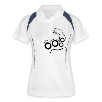 muscles engrenages_m1 - Polo respirant Femme - blanc/marine - Devant
