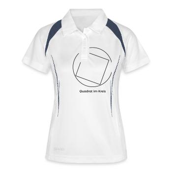 Quadrat im Kreis - Frauen Polo atmungsaktiv - Weiß/Navy - Vorne