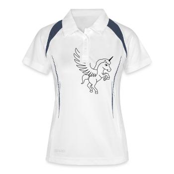 einhorn_maerchen_01 - Polo respirant Femme - blanc/marine - Devant