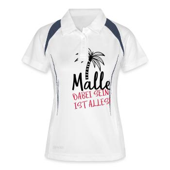 malle dabei sein - Frauen Polo atmungsaktiv - Weiß/Navy - Vorne