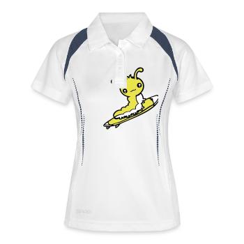 Caterpillar Surfer Surf Planche de surf Vagues de mer Riding - Polo respirant Femme - blanc/marine - Devant