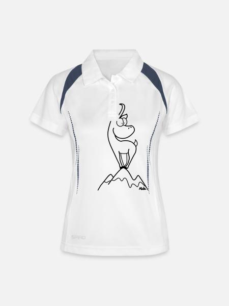 chamois - Polo respirant Femme - blanc/marine