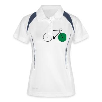 vélo fixie vélo roue de vélo vélo de l'été - Polo respirant Femme - blanc/marine - Devant