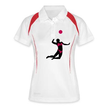 beachvolleyball_woman_2c - Polo respirant Femme - blanc/marine - Devant