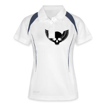 Crâne Ailes - Polo respirant Femme - blanc/marine - Devant