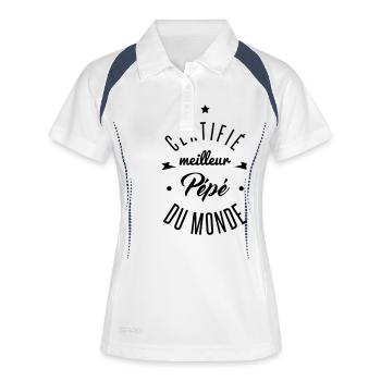 meilleur pépé - Polo respirant Femme - blanc/marine - Devant