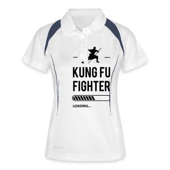 Kung-fu fighter loading - Polo respirant Femme - blanc/marine - Devant