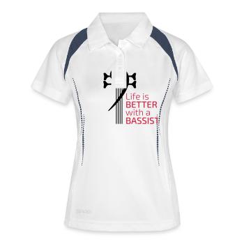 Life is better with a bassist - Polo respirant Femme - blanc/marine - Devant