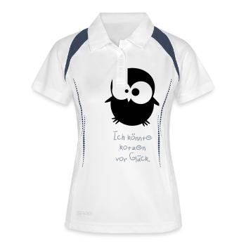 Un hibou / / Je pourrais vomir avec bonheur. - Polo respirant Femme - blanc/marine - Devant