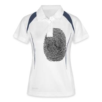finger abdruck - Frauen Polo atmungsaktiv - Weiß/Navy - Vorne