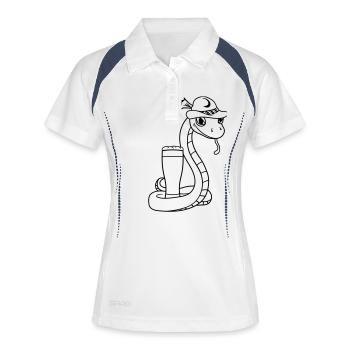 beer bavaria alcohol drinking party celebration - Women's Polo breathable - white/navy - Front