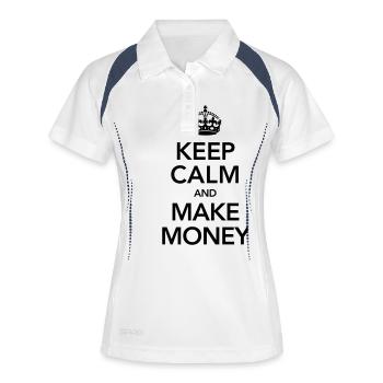 Keep Calm And Make Money - Polo respirant Femme - blanc/marine - Devant