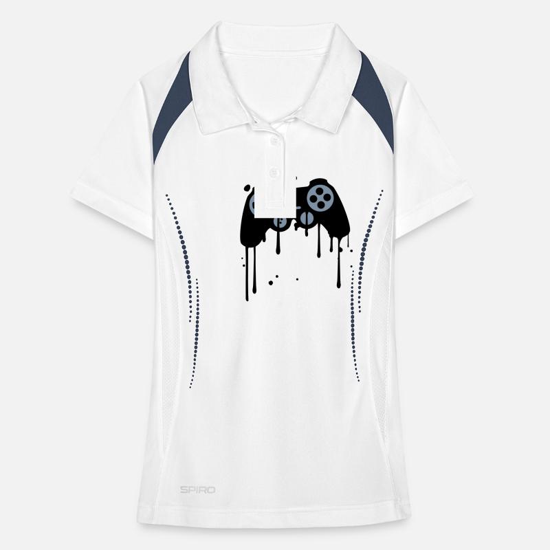 controller graffiti tropfen klex farbe spritzer Frauen Polo atmungsaktiv