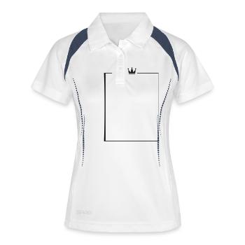rahmen krone - Frauen Polo atmungsaktiv - Weiß/Navy - Vorne
