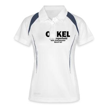 onkel - Frauen Polo atmungsaktiv - Weiß/Navy - Vorne