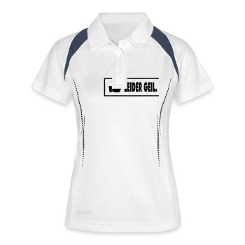 Leider Geil - Frauen Polo atmungsaktiv - Weiß/Navy - Vorne