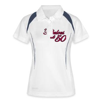 50 cinquantième anniversaire: Fabuleux à 50 - Polo respirant Femme - blanc/marine - Devant