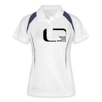 amour d'espoir de foi - Polo respirant Femme - blanc/marine - Devant
