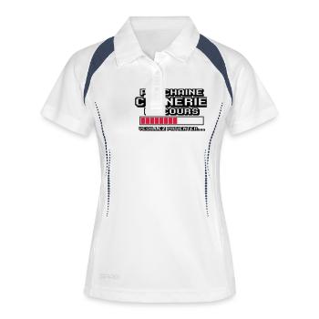 prochaine connerie en cours - Polo respirant Femme - blanc/marine - Devant