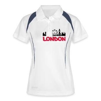 london_skyline - Polo respirant Femme - blanc/marine - Devant