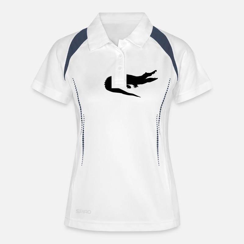 krokodil_schwarz_65 - Women's Polo breathable - white/navy