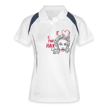Love hair 2 - Frauen Polo atmungsaktiv - Weiß/Navy - Vorne