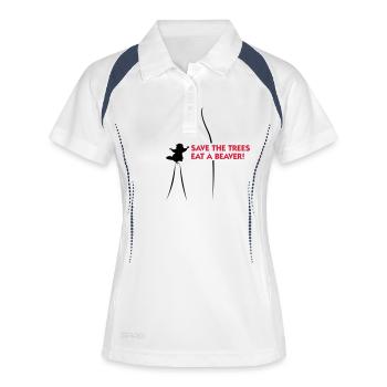 Save the trees. Eat a beaver. - Women's Polo breathable - white/navy - Front