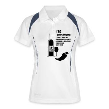 Geburtstag - Jahrgang Shirt 1970 - Frauen Polo atmungsaktiv - Weiß/Navy - Vorne