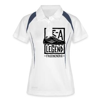 Be a Legend v1 - Frauen Polo atmungsaktiv - Weiß/Navy - Vorne