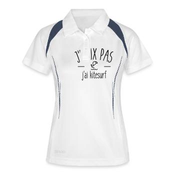 Je peux pas j'ai kitesurf - Polo respirant Femme - blanc/marine - Devant