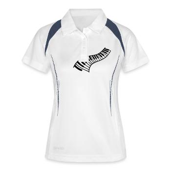 Klavier - Frauen Polo atmungsaktiv - Weiß/Navy - Vorne