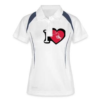 grs love heart heart gymnastique3 - Women's Polo breathable - white/navy - Front