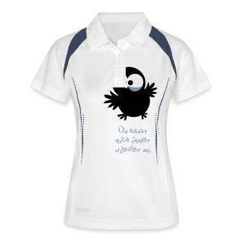 Un hibou / / Vous me frapper à nouveau et à - Polo respirant Femme - blanc/marine - Devant
