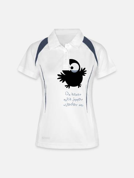 An owl / / You knock me around again and again. - Women's Polo breathable - white/navy