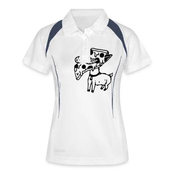 Chien-pizza - Polo respirant Femme - blanc/marine - Devant