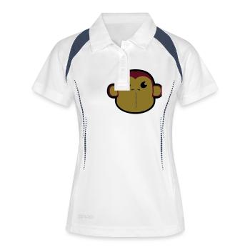 Visage, Shimpanse, singe, tête de singe 3 c - Polo respirant Femme - blanc/marine - Devant