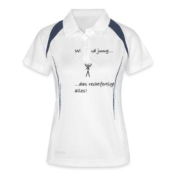 Nous sommes jeunes qui justifie tout - Polo respirant Femme - blanc/marine - Devant