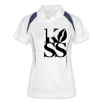 Kiss - Frauen Polo atmungsaktiv - Weiß/Navy - Vorne