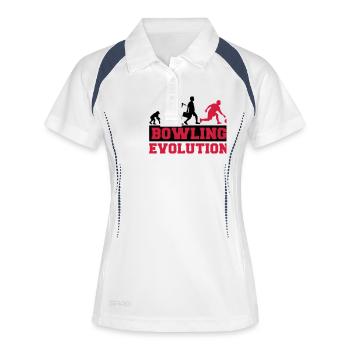Bowling Evolution - Frauen Polo atmungsaktiv - Weiß/Navy - Vorne