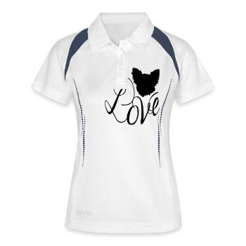 Chihuhuahua Love - Frauen Polo atmungsaktiv - Weiß/Navy - Vorne