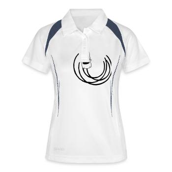 bremsspuren driften sportauto auto raser schnell f - Frauen Polo atmungsaktiv - Weiß/Navy - Vorne