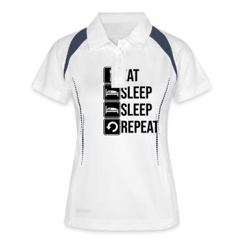 Répétez le sommeil tous les jours - Polo respirant Femme - blanc/marine - Devant